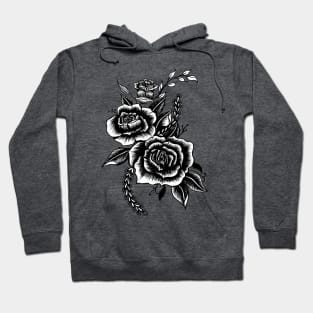 Black and white roses Hoodie